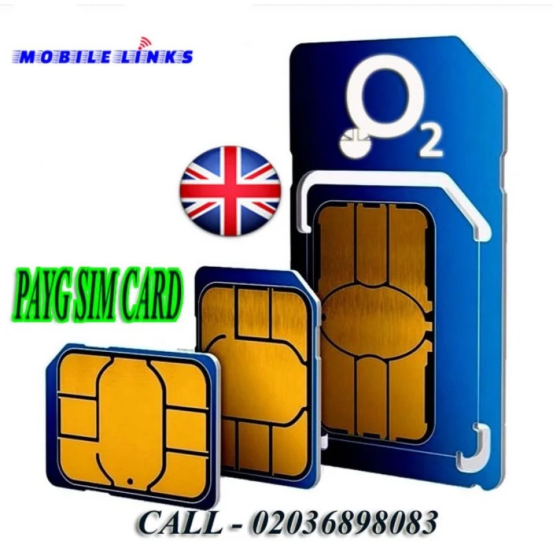 O2 UK Network PAYG 3 in 1 Sim Card in East London